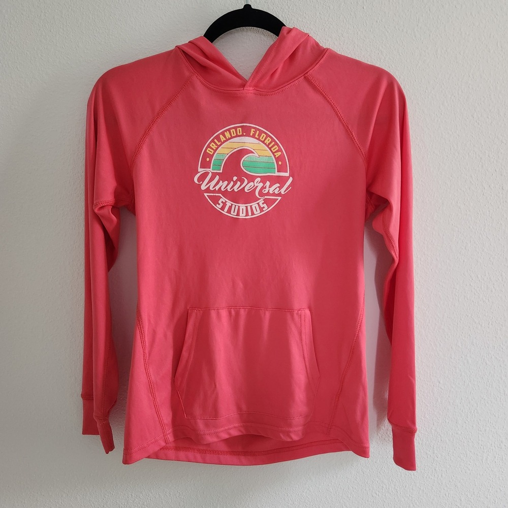 Universal Studios Orlando Hoodie Rash Guard‎ Size XL Pink Long Sleeved Shirt